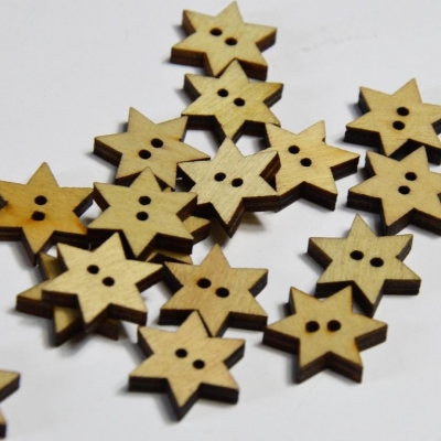 Holzknopf | Stern | natur